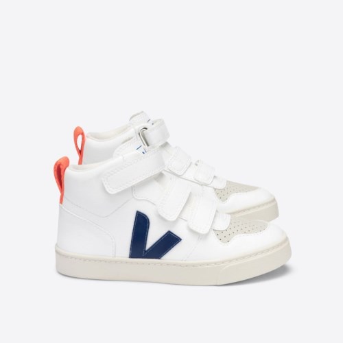 Veja V-10 Mid CWL Kids Trainers White/Blue UK 84676